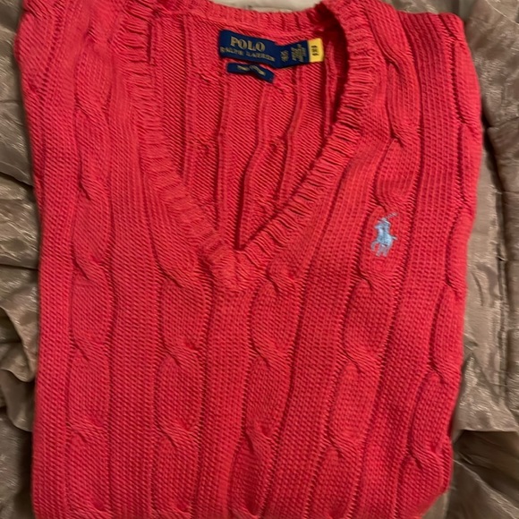 Polo Ralph Lauren Sweaters - Polo Ralph Lauren red/orange sweater with a light blue polo logo! Soft Pima!